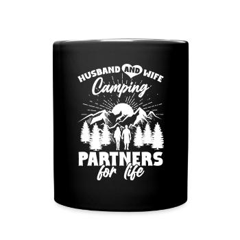 Husband And Wife Camping Partner Couple Matching - Full Colour Mug - black - Front