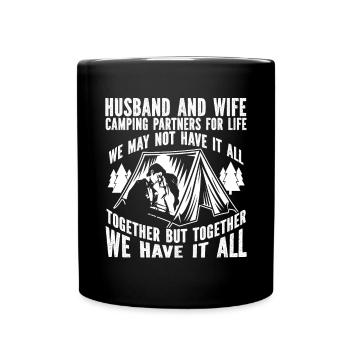 Husband And Wife Camping Partner Couple Matching - Full Colour Mug - black - Front