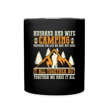Husband And Wife Camping Partner Couple Matching - Full Colour Mug - black - Front