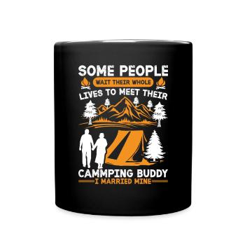Husband And Wife Camping Partner Couple Matching - Full Colour Mug - black - Front
