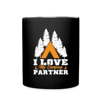 Husband And Wife Camping Partner Couple Matching - Full Colour Mug - black - Front