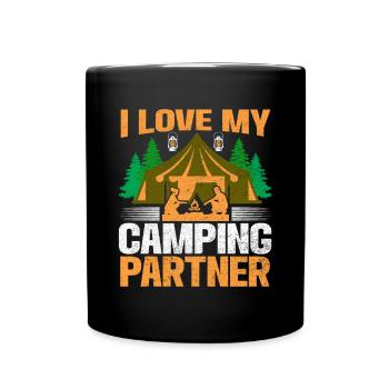 Husband And Wife Camping Partner Couple Matching - Full Colour Mug - black - Front