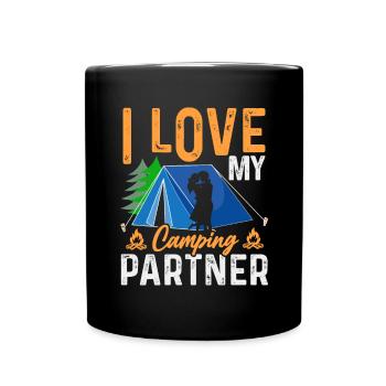 Husband And Wife Camping Partner Couple Matching - Full Colour Mug - black - Front