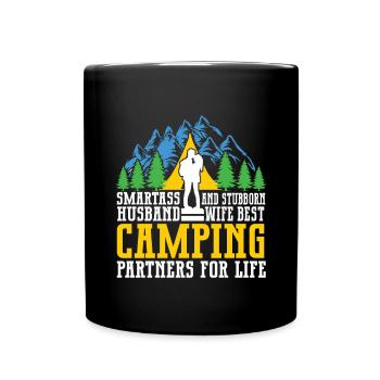 Husband And Wife Camping Partner Couple Matching - Full Colour Mug - black - Front