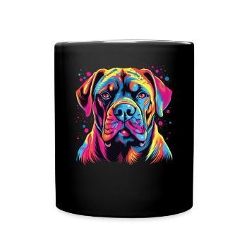 Aquarelle colorée Boerboel - Mug uni - noir - Devant