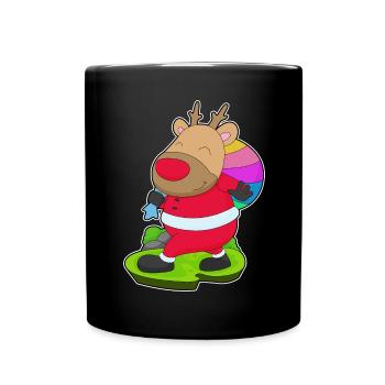 Sac de Noël en forme de renne - Mug uni - noir - Devant