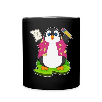 École Penguin Student Pencil - Mug uni - noir - Devant