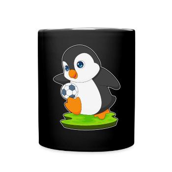 Penguin Soccer Player Soccer - Full Colour Mug - black - Front