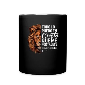 Todo Lo Puedo En Cristo bible verse Filipenses 4:1 - Tasse einfarbig - Schwarz - Vorne