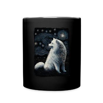Samoyed Painting - Full Colour Mug - black - Front