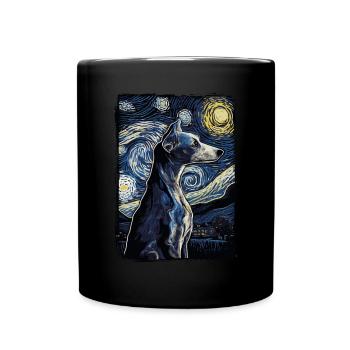 Lévrier italien Nuit étoilée - Mug uni - noir - Devant