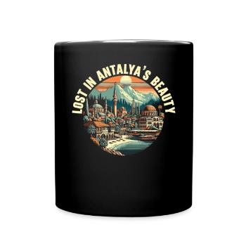 Antalya Turkey Travel Vacation I Love Turkey - Full Colour Mug - black - Front