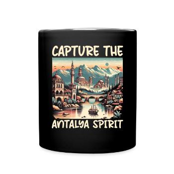 Antalya Türkei Reisen Urlaub Ich liebe die Türkei - Tasse einfarbig - Schwarz - Vorne