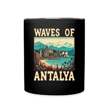 Antalya Türkei Reisen Urlaub Ich liebe die Türkei - Tasse einfarbig - Schwarz - Vorne