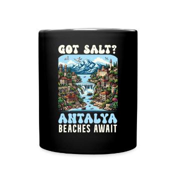 Antalya Türkei Reisen Urlaub Ich liebe die Türkei - Tasse einfarbig - Schwarz - Vorne