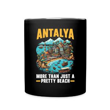 Antalya Türkei Reisen Urlaub Ich liebe die Türkei - Tasse einfarbig - Schwarz - Vorne