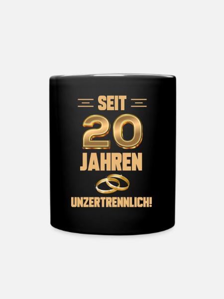 20 Jahre Verheiratet Porzellanhochzeit 20 Hochzeit - Tasse einfarbig - Schwarz