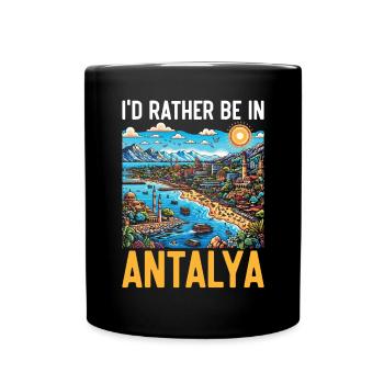Antalya Türkei Reisen Urlaub Ich liebe die Türkei - Tasse einfarbig - Schwarz - Vorne