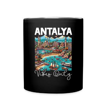 Antalya Turkey Travel Vacation I Love Turkey - Full Colour Mug - black - Front