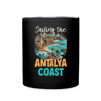 Antalya Türkei Reisen Urlaub Ich liebe die Türkei - Tasse einfarbig - Schwarz - Vorne