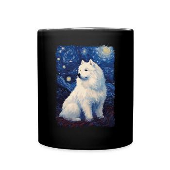 Samoyed Starry Night - Full Colour Mug - black - Front