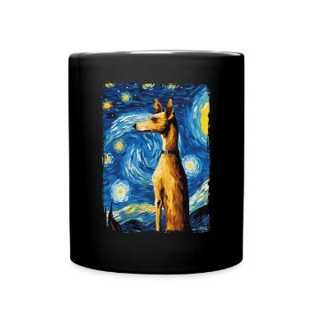 Lévrier italien Nuit étoilée - Mug uni - noir - Devant