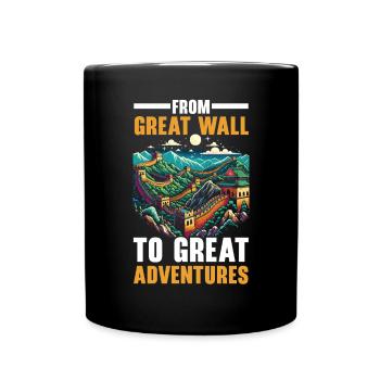 Great Wall Of China Travel Vacation Chinese - Full Colour Mug - black - Front