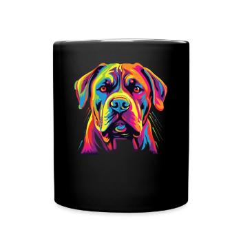 Aquarelle colorée Boerboel - Mug uni - noir - Devant