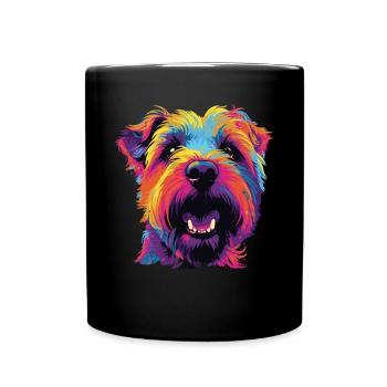 Aquarelle colorée irlandaise Glen d’Imaal - Mug uni - noir - Devant