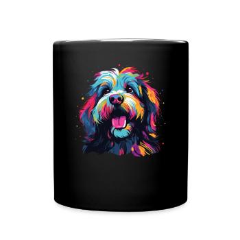 Watercolor Colorful Lion - Full Colour Mug - black - Front