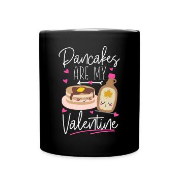 Pancake Lover Kids Valentines Day - Full Colour Mug - black - Front