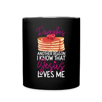 Amoureux des crêpes Enfants Jésus Foi - Mug uni - noir - Devant
