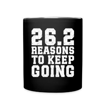 26. 2 Marathon Runners Funny Marathon Quote - Full Colour Mug - black - Front