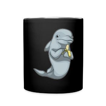 Dolphin Banana - Full Colour Mug - black - Front