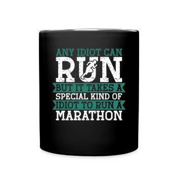26. 2 Marathon Runners Funny Marathon Quote - Full Colour Mug - black - Front