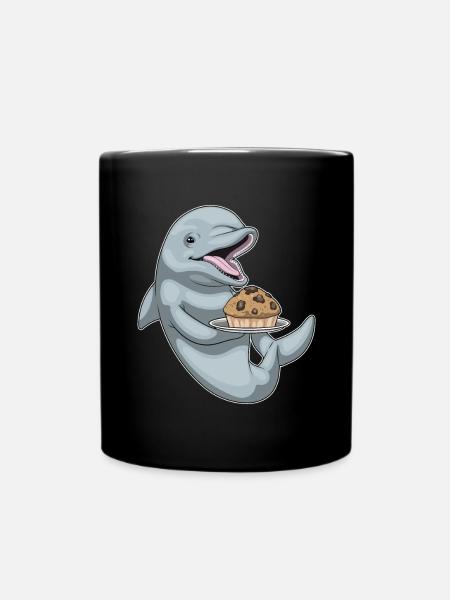 Delfin Muffin - Tasse einfarbig - Schwarz
