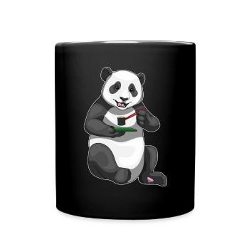 Panda Sushi - Tasse einfarbig - Schwarz - Vorne