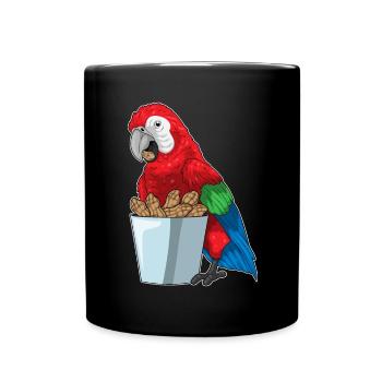 Papagei Erdnuss - Tasse einfarbig - Schwarz - Vorne