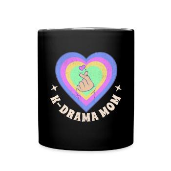 K-Drama Liebhaber Lustig KDrama Mutter - Tasse einfarbig - Schwarz - Vorne