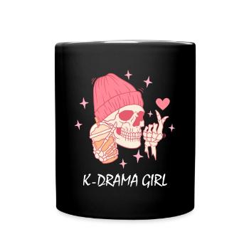 K-Drama Liebhaber Lustig KDrama Mama - Tasse einfarbig - Schwarz - Vorne