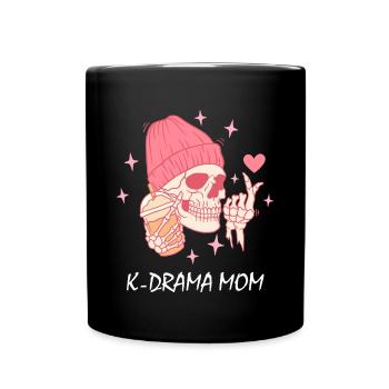 K-Drama Lover Funny KDrama Mom - Full Colour Mug - black - Front