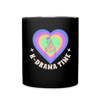 K-Drama Liebhaber Lustig KDrama Mutter - Tasse einfarbig - Schwarz - Vorne