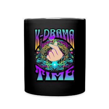 K-Drama Liebhaber Lustig KDrama Mutter - Tasse einfarbig - Schwarz - Vorne