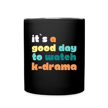 K-Drama Lover Funny KDrama Mom - Full Colour Mug - black - Front