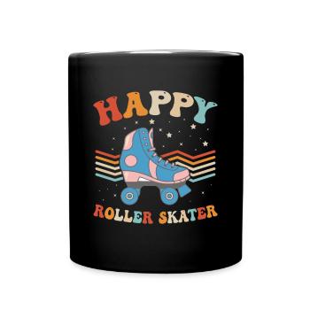 Roller Skates Roller Skating - Happy Roller Skater - Tasse einfarbig - Schwarz - Vorne