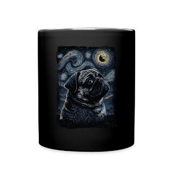 Pug Starry Night - Full Colour Mug - black - Front