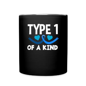 T1D Diabetes Typ 1 Diabetiker Geschenk - Tasse einfarbig - Schwarz - Vorne