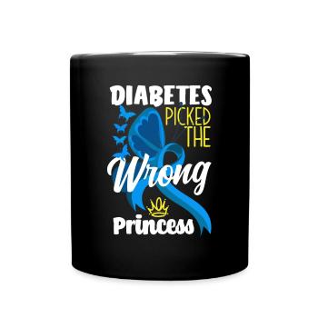 T1D Diabetes Type 1 Diabetic Gift - Full Colour Mug - black - Front