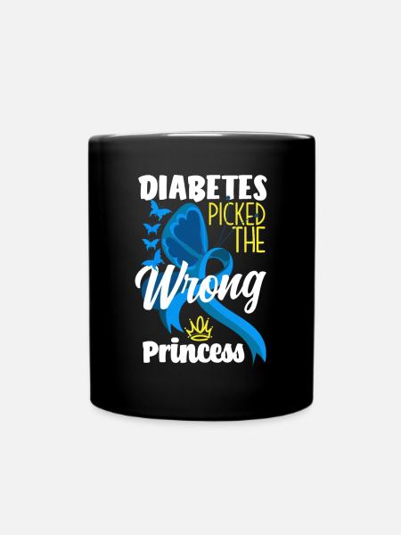 T1D Diabetes Type 1 Diabetic Gift - Full Colour Mug - black