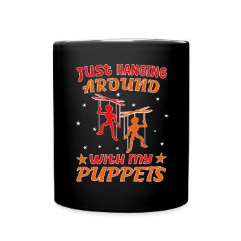 Puppenspieler und Marionetten für Puppenspiele - Tasse einfarbig - Schwarz - Vorne